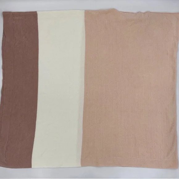 Barefoot Dreams CozyChic Ultra Lite Knit Sunset Poncho Pale Pink One Size Plus - Picture 15 of 16